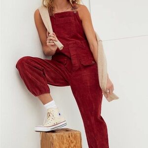 Iris Cord Free People rust  Jumpsuit size medium